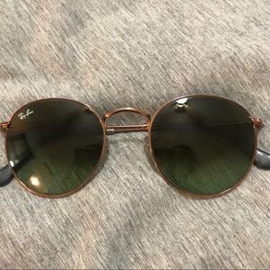 Round metal Ray-Ban classic, green/bronze